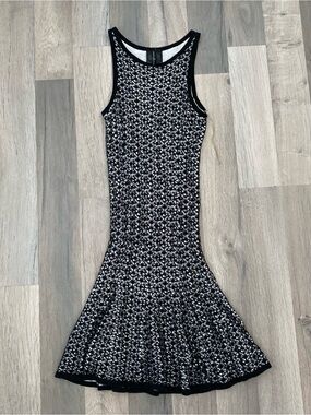 Vintage Y2K Guess Marciano Black White Lace Bodycon Midi Dress Whimsigoth